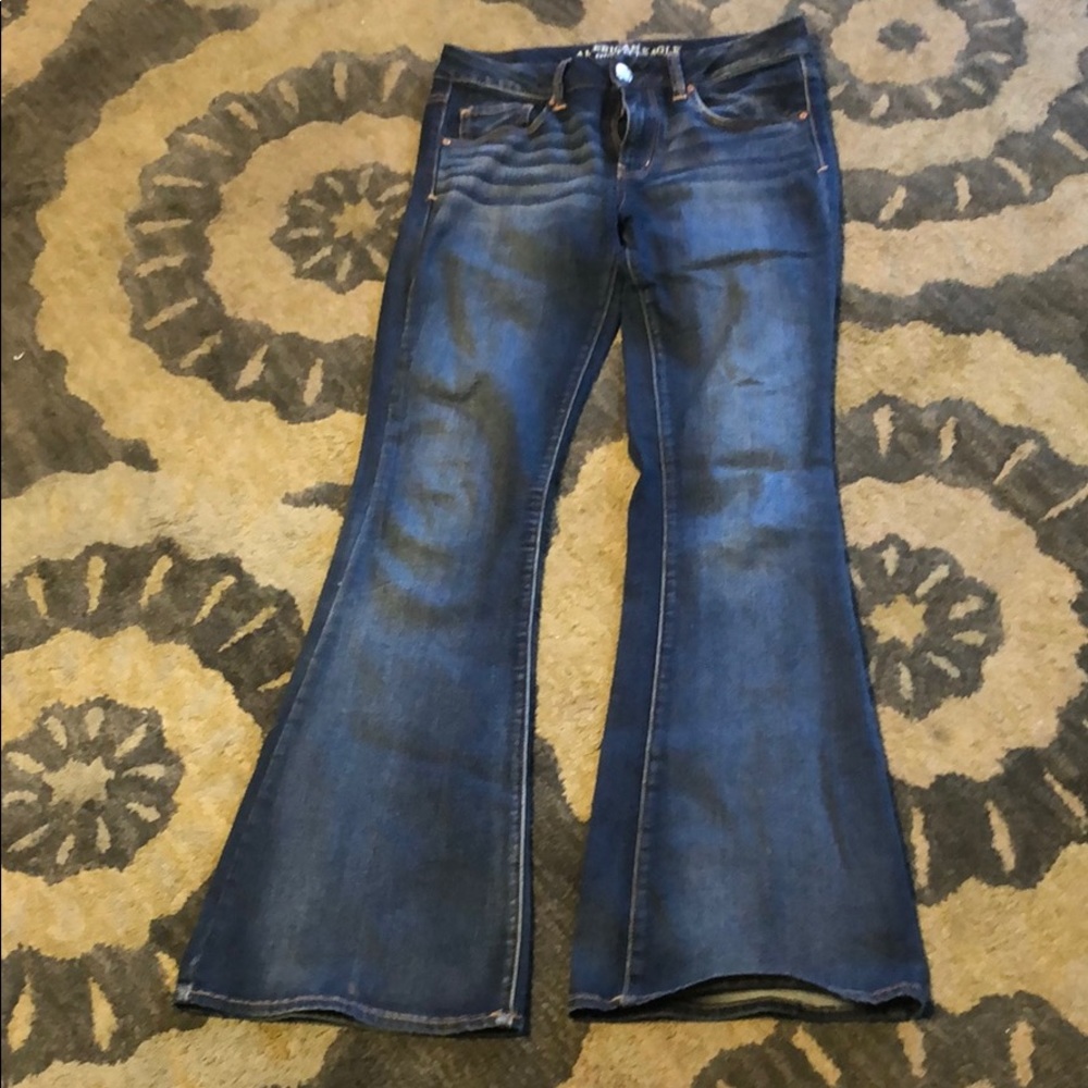 Low rise boot cut jeans